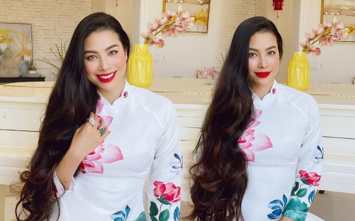 Hoa hậu Phạm Hương diện áo dài Việt, khoe tóc mượt như tơ lụa: Đẹp viên mãn ở trời Tây Ảnh 2