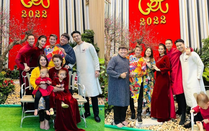 Gia đình Hà Hồ diện áo dài đỏ 'ton sur ton' đến thăm nhà Đàm Vĩnh Hưng nhân ngày cuối năm Ảnh 2