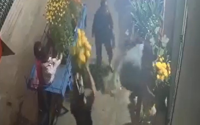 Clip: Bức xúc cảnh nhóm người chở theo trẻ nhỏ trên xe kéo trộm hoa ngày Tết Ảnh 2