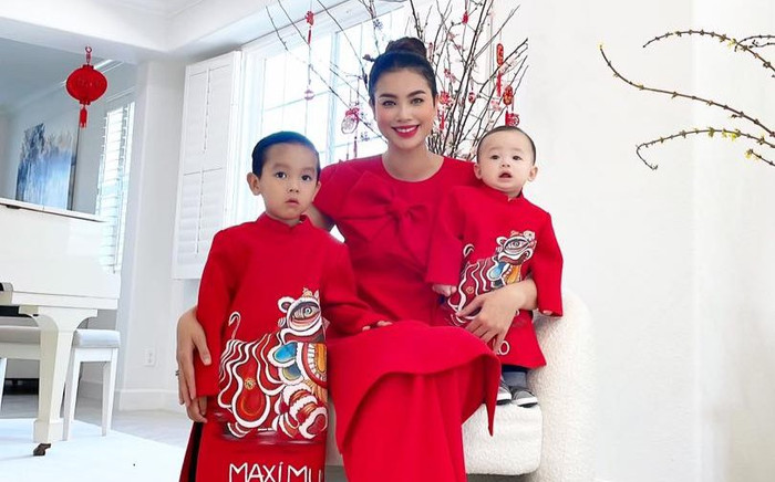 3 mẹ con Phạm Hương quây quần ngày Tết: Fan mỏi mòn vẫn không thấy ông xã lộ diện Ảnh 2