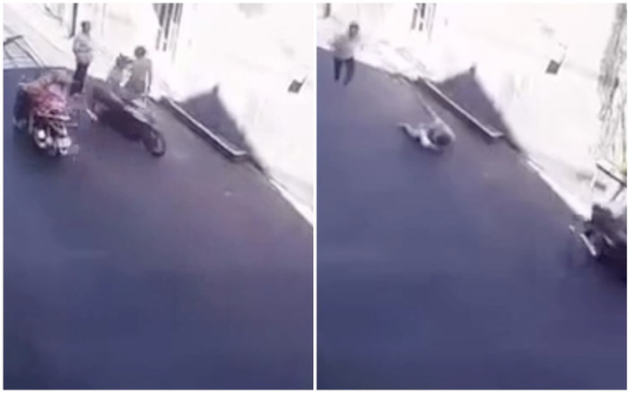 Mùng 2 Tết, người đàn ông có cánh tay bó bột ngã lăn ra đất sau khi bị giật dây chuyền Ảnh 2