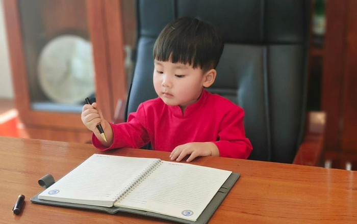 Đầu năm năm mới, Bé Bo nhà Hòa Minzy vào vai Chủ tịch mang hợp đồng lia lịa về cho mẹ Ảnh 2