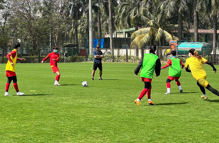 Tuyển nữ Việt Nam quyết tâm giành chiến thắng trước Đài Loan (Trung Quốc) để lấy vé dự World Cup nữ 2023.