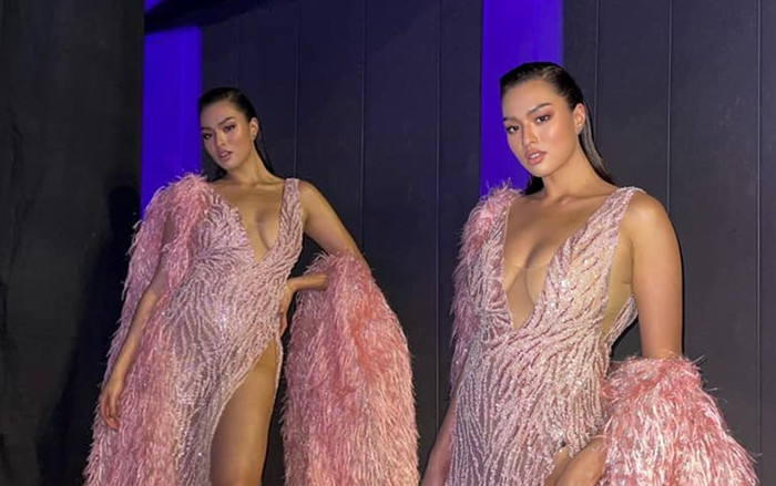 Miss Universe Thái Lan diện đầm lông lá, cắt xẻ táo bạo khoe vẻ đẹp ngoại cỡ Ảnh 2