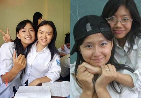 Mai Phương Thúy thời áo trắng, đã gây ấn tượng bởi sống mũi thẳng tắp.