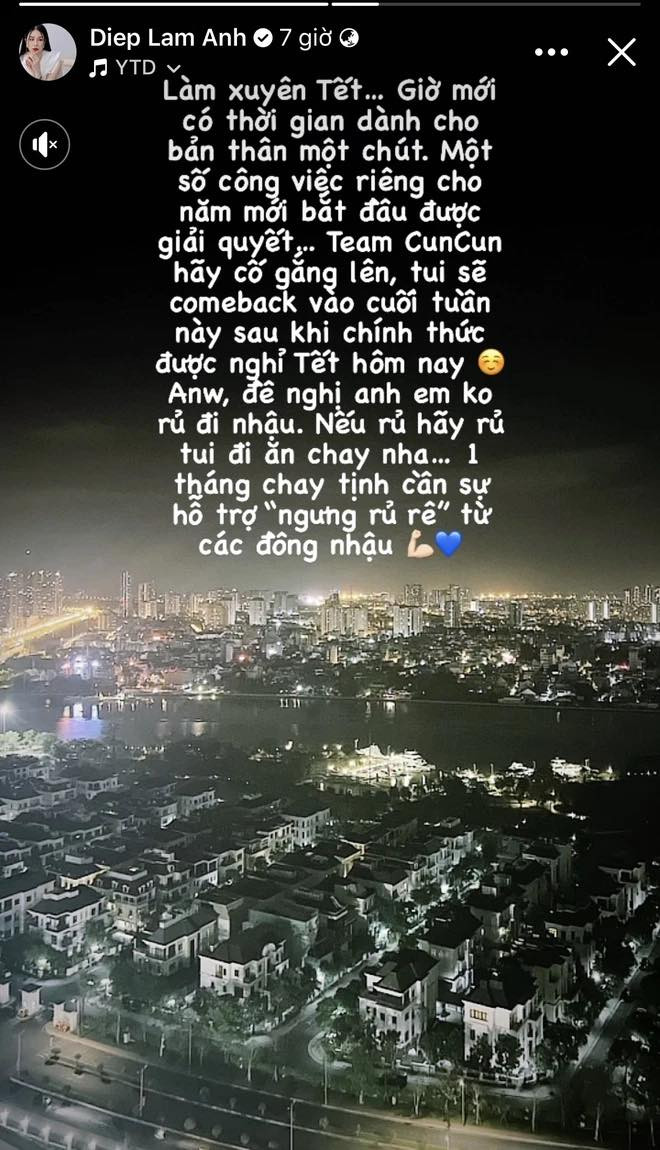 Người đẹp 8x tiết lộ cô đã làm việc xuyên Tết, không nghỉ ngơi trong thời gian vừa qua.  