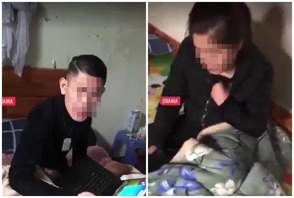 Vợ bắt quả tang chồng và bạn thân ngủ cùng giường. Ảnh cắt từ clip