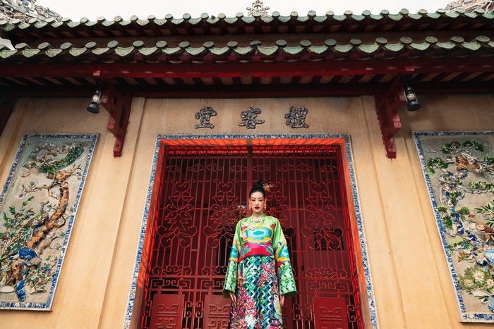 Hoa hậu Khánh Vân tung bộ ảnh áo dài ma mị, đẹp bí ẩn như một bức tranh Ảnh 4