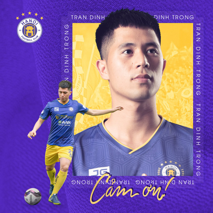 Hà Nội FC nói lời cảm ơn tới Đình Trọng.