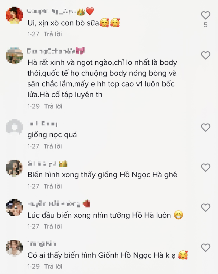 Một vài ý kiến thì cho rằng nàng Hậu giống nữ ca sĩ Hồ Ngọc Hà hơn.