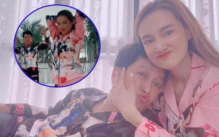 Vợ chồng Nhã Phương diện đồ ngủ nhảy nhót: Biểu cảm 'lầy lội' của Trường Giang khiến dân tình cười ngất Ảnh 2