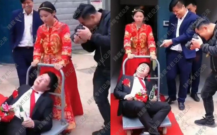 Chú rể uống say đến gục ngã không biết trời trăng, phản ứng của cô dâu khiến dân mạng 'tròn mắt' Ảnh 2