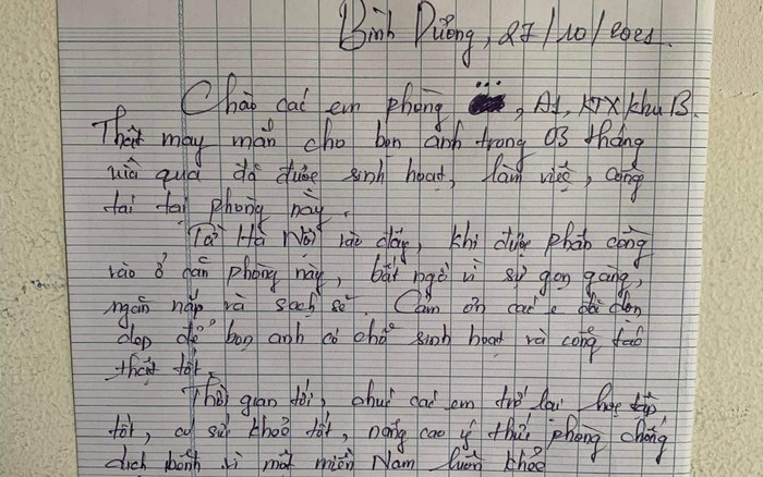 Đốn tim trước bức thư bác sĩ Học viện Quân y gửi cho sinh viên tại ký túc xá ĐH Quốc gia TP.HCM Ảnh 2