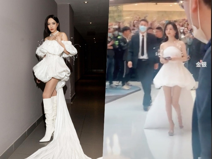 Diệu Nhi cũng bị tố mặc đồ 'ăn cắp ý tưởng, bản gốc từng được Diệu Lệ Dĩnh diện.