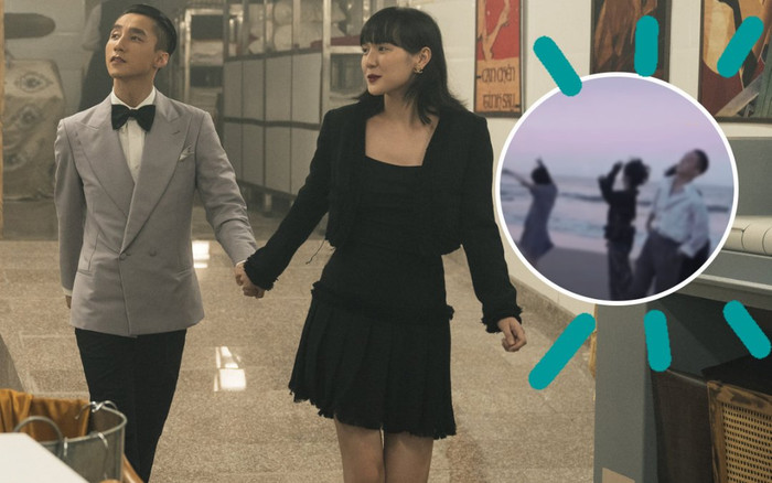 Giữa ồn ào sống chung, xuất hiện clip Sơn Tùng và Hải Tú chơi đùa cùng nhau giữa biển vô cùng vui vẻ Ảnh 2