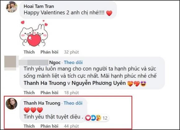 Thanh Hà cũng để lại bình luận ngọt ngào dưới bài đăng của Phương Uyên