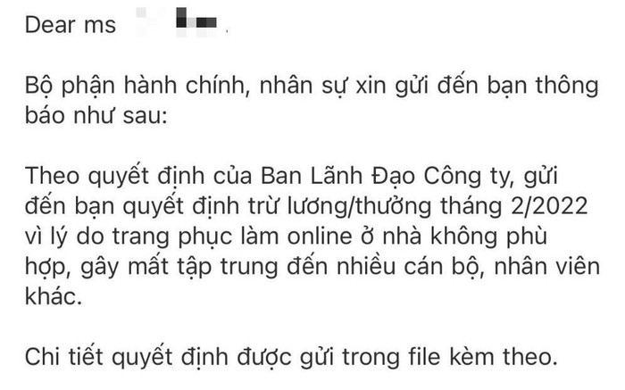 Mặc đồ ở nhà làm online cũng bị trừ lương, dân mạng xui cô nhân viên nghỉ việc khẩn cấp Ảnh 2