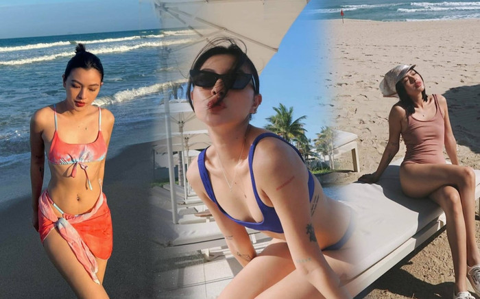 Tú Hảo diện toàn đồ bơi 'hot hit', tự tin khoe vòng 1 mini Ảnh 2