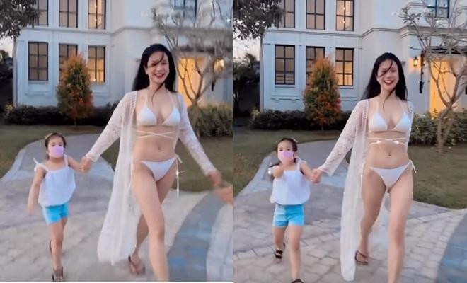 Đôi chân có phần kém thon, cũng không quá dài nhưng với một mẹ bỉm, hình thể này thật sự đã rất đẹp rồi. 