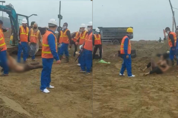 Đoạn clip ghi lại vụ xô xát khiến dư luận xôn xao.