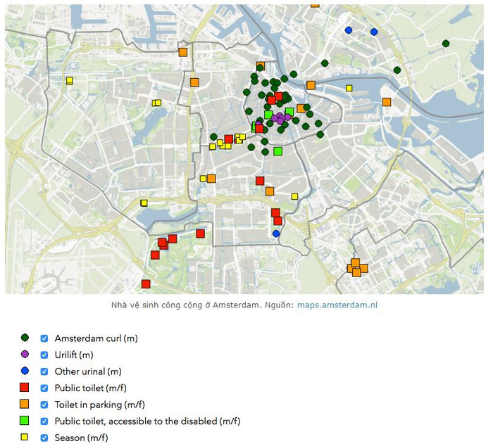 Theo một nghiên cứu của Tòa án Kiểm toán Amsterdam, hơn nửa số khu vực tập trung đông người đi bộ của thành phố không có đủ các nhà vệ sinh công cộng đạt tiêu chuẩn.