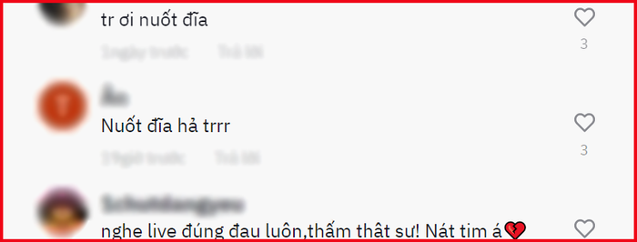 Loạt bình luận khen ngợi giọng hát live ngày càng mùi mẩn của Erik trong bản ballad này 