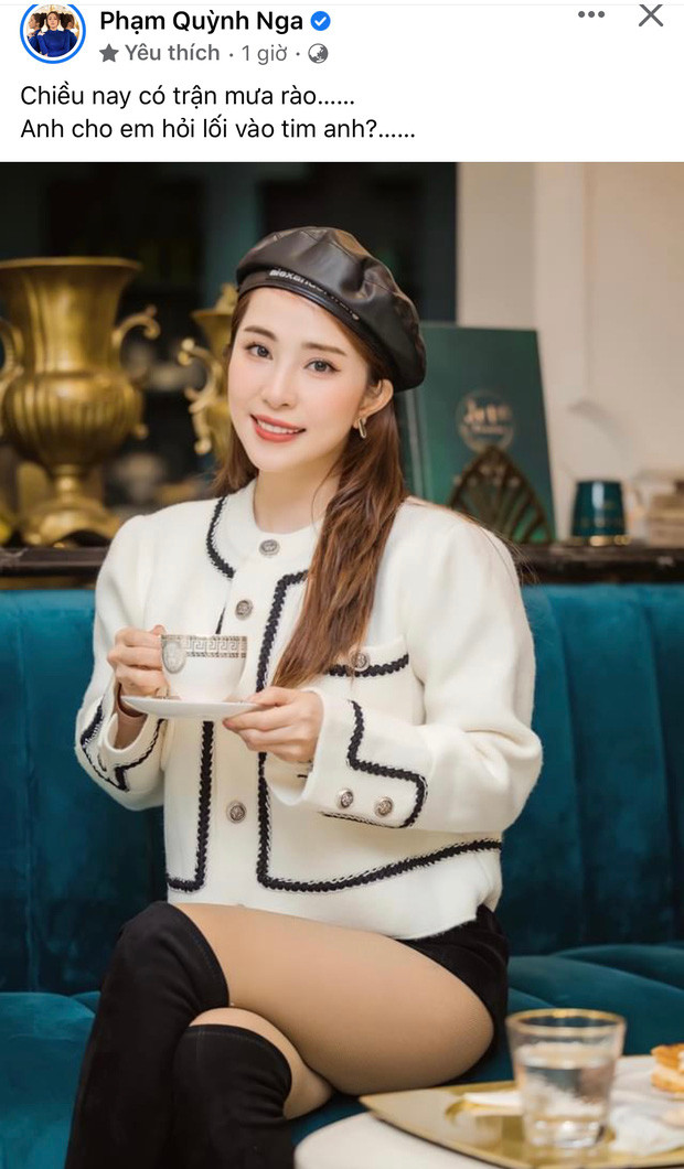 Quỳnh Nga đăng tải tấm hình lên đồ sang chảnh.
