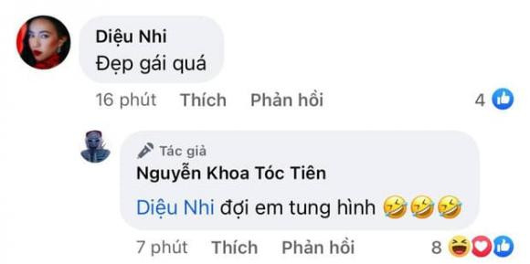 Diệu Nhi để lại bình luận tấm tắc khen bộ ảnh cưới của đàn chị.