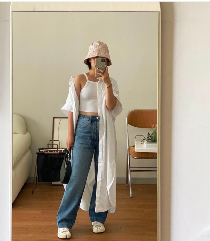 Ống đứng giúp nàng cao ráo hơn.