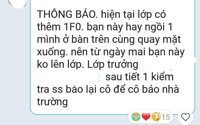 Cô giáo thông báo lớp có thành viên là F0, học sinh đọc xong không hề hoang mang còn hết lời khen ngợi Ảnh 2