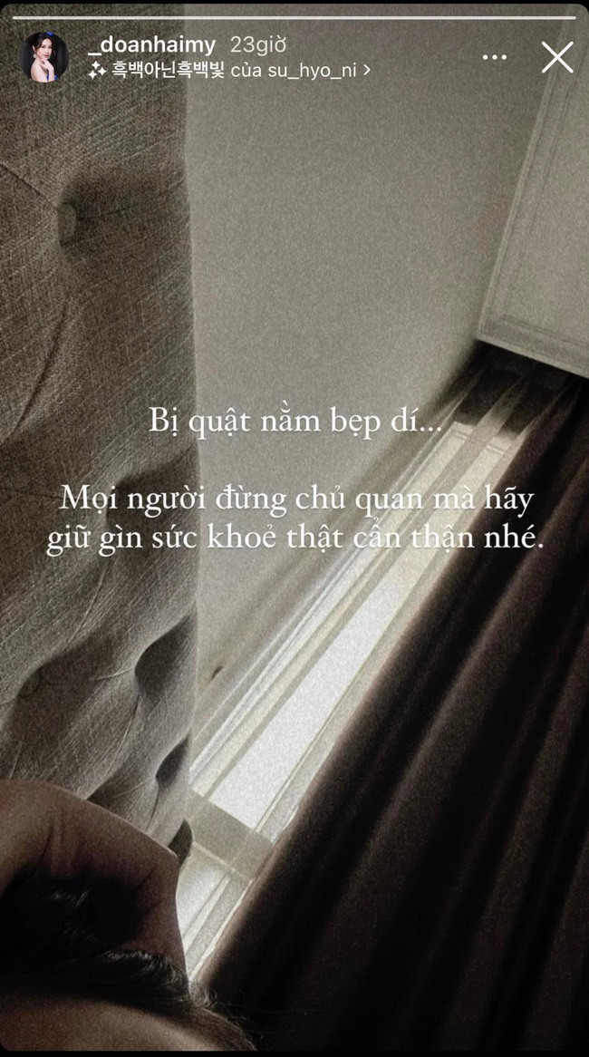 Doãn Hải My cho biết mình đang bị bệnh