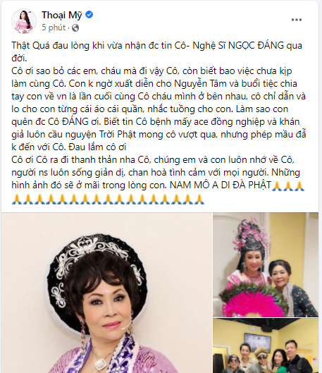 NSƯT Thoại Mỹ cũng không kìm nổi xúc động