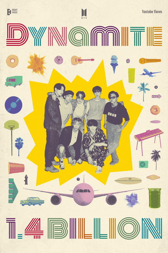 MV Dynamite của BTS đã cán mốc 1,4 tỷ view.