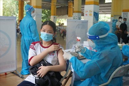 Dự kiến, trẻ từ 5-11 tuổi tại TPHCM sẽ tiêm tại trường học. Ảnh: M.Quỳnh