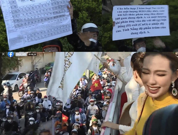 Fan còn cẩn thận cầm theo một bảng tuần hoàn nguyên tố hóa học đến lễ rước khiến nàng hậu phì cười.