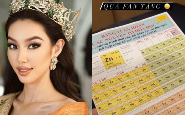 Thùy Tiên được tặng cả bảng tuần hoàn hóa học, fan Miss Grand 'mặn' quá đi mà Ảnh 2