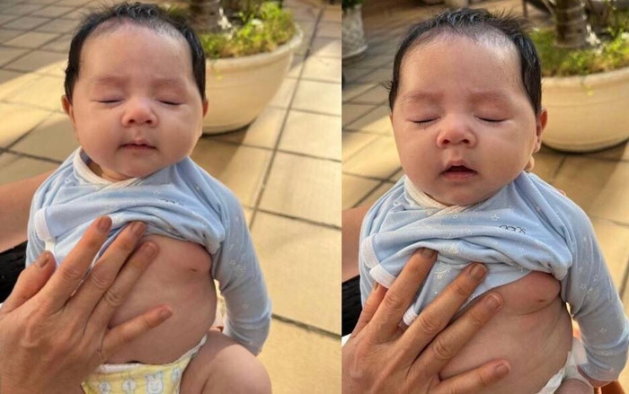 Chi Bảo khoe khoảnh khắc con trai đi phơi nắng, biểu cảm của quý tử 'cưng xỉu'! Ảnh 2