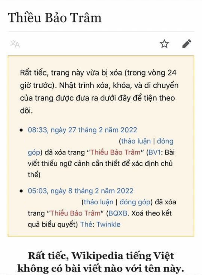 Thông tin về tình cũ' Sơn Tùng M-TP bị 'bốc hơi' khỏi Wikipedia? Ảnh 1