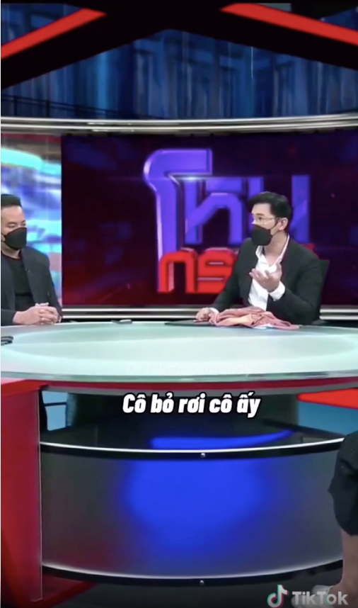 Nam MC đang 'gây sốt' mạng xã hội Thái Lan vì mắng quảng lý của Tangmo Nida ngay trên sóng truyền hình.