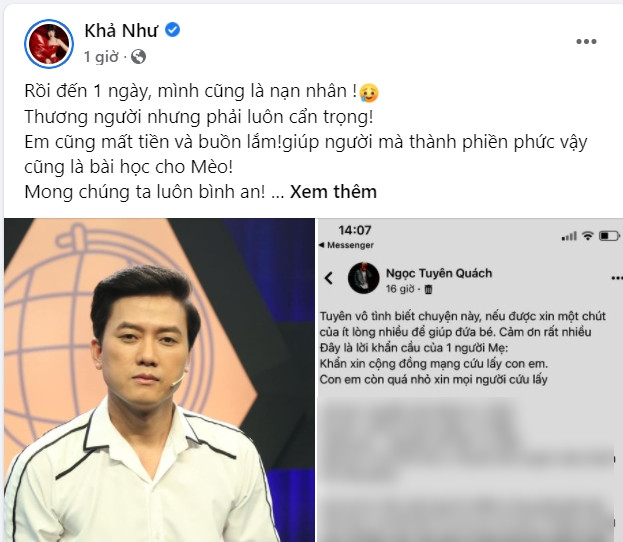 Khả Như lên tiếng vì hành động 'tiếp tay' kêu gọi từ thiện: 'Tôi cũng là nạn nhân' Ảnh 1