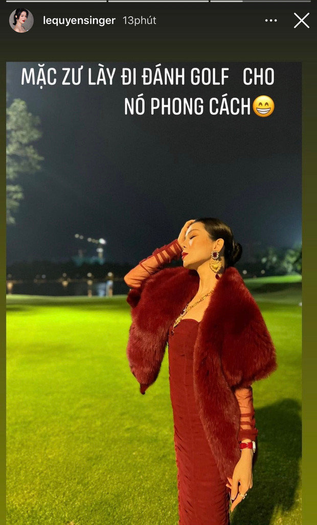 Diện váy dạ tiệc đi đánh golf, Lệ Quyên khiến người xem 'khóc thét' Ảnh 4
