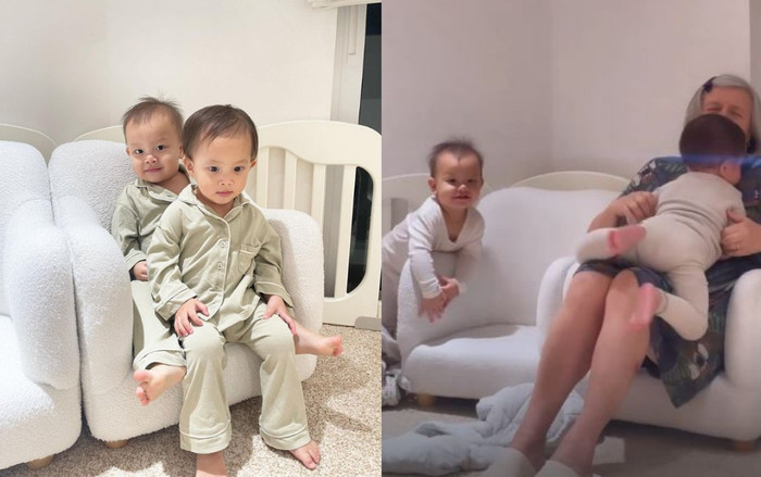 Hồ Ngọc Hà khoe khoảnh khắc đáng yêu hết nấc: Leon làm trò với bố, Lisa nũng nịu bà nội Ảnh 2