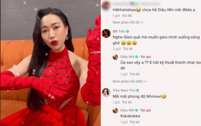 Diệu Nhi hát 'Gieo quẻ', BB Trần muốn 'nhảy sông', netizen trêu đùa 'chị đang ép xoài ép khế' Ảnh 2