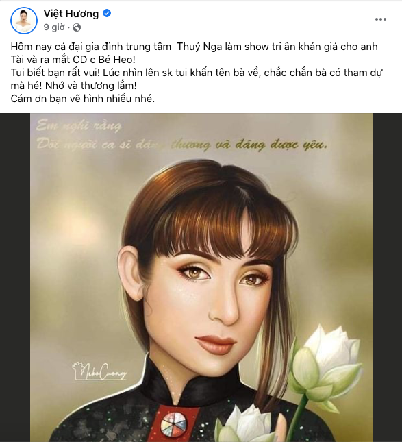 Bài đăng của nghệ sĩ hài Việt Hương sau đêm nhạc tưởng nhớ cố nghệ sĩ Chí Tài.