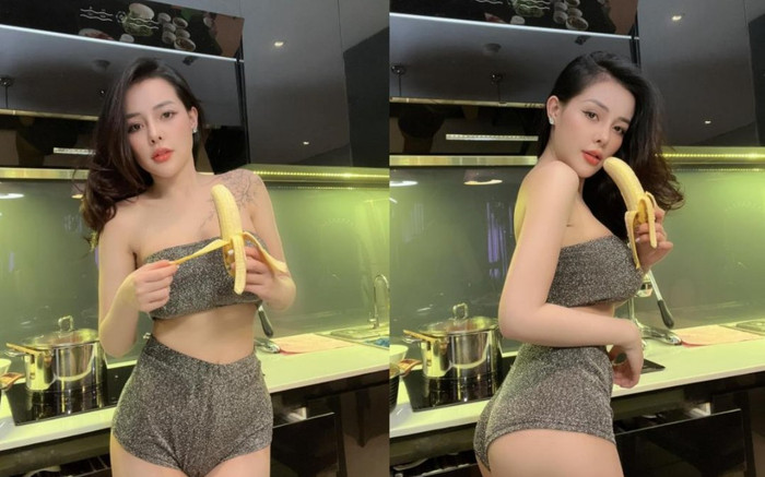 Ngân 98 gây phẫn nộ khi đăng ảnh mặc 'mát mẻ', cầm chuối uốn éo Ảnh 2