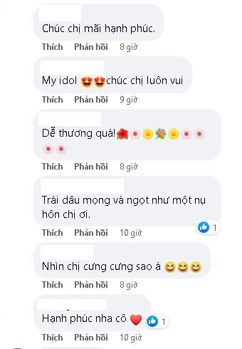 Ở dưới phần bình luận, khán giả đều gửi những lời chúc tốt đẹp tới Thanh Hà: 'Chúc chị mãi hạnh phúc', 'Hạnh phúc nha cô'