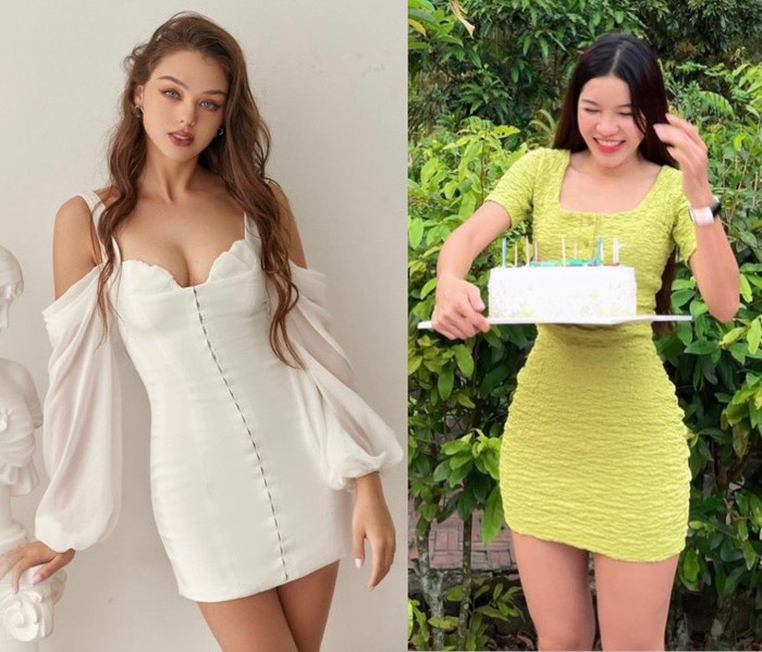 Cả hai đều theo đuổi phong cách nóng bỏng nên thường chọn những thiết kế váy body tôn lên thân hình 'đồng hồ cát'.