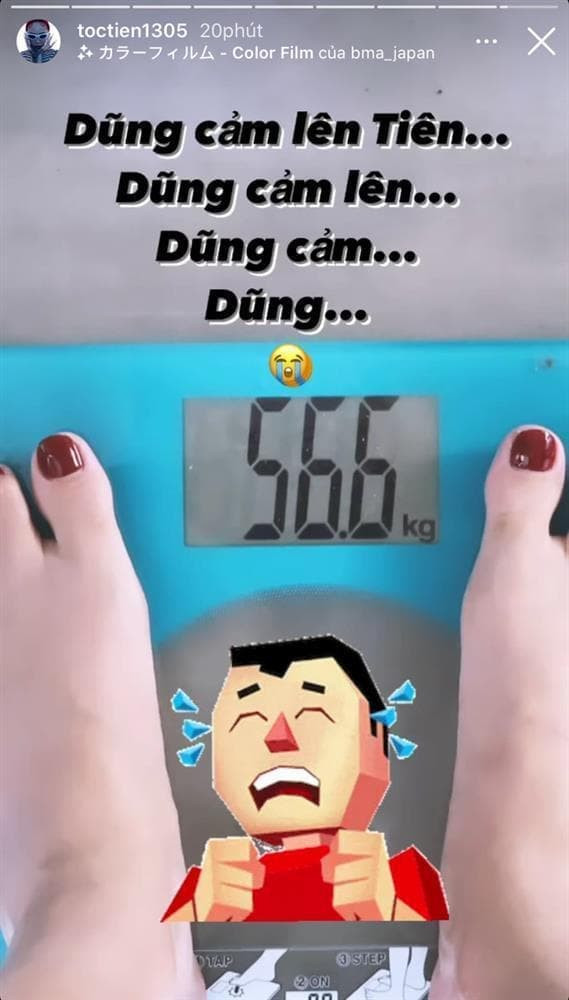 Tóc Tiên đã chạm mốc 56.6kg
