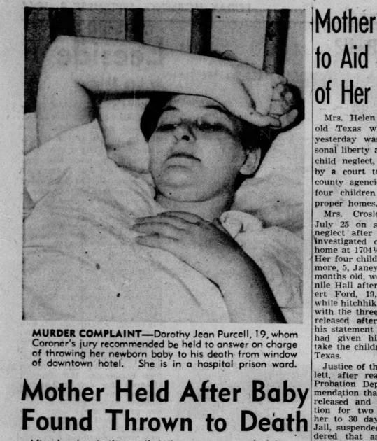  Vụ việc của Dorothy Jean Purcell lên báo năm 1944.