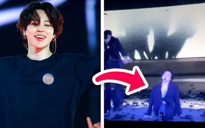 Đang biểu diễn thì trượt chân ngã, Jimin (BTS) có pha xử lý được khen tấm tắc tại concert trực tiếp Ảnh 2